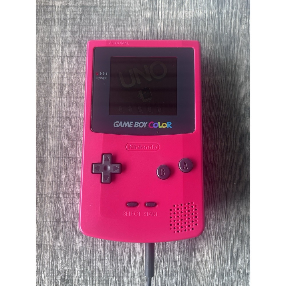 Nintendo Game Boy Color Video Game Console Pink Berry + 4 Games Case Manual
